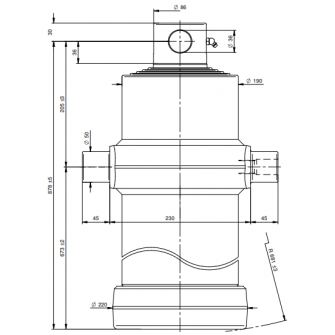 Teleskopski cilinder 5 stopenj 22 ton 3490 mm z luknjo 5010F